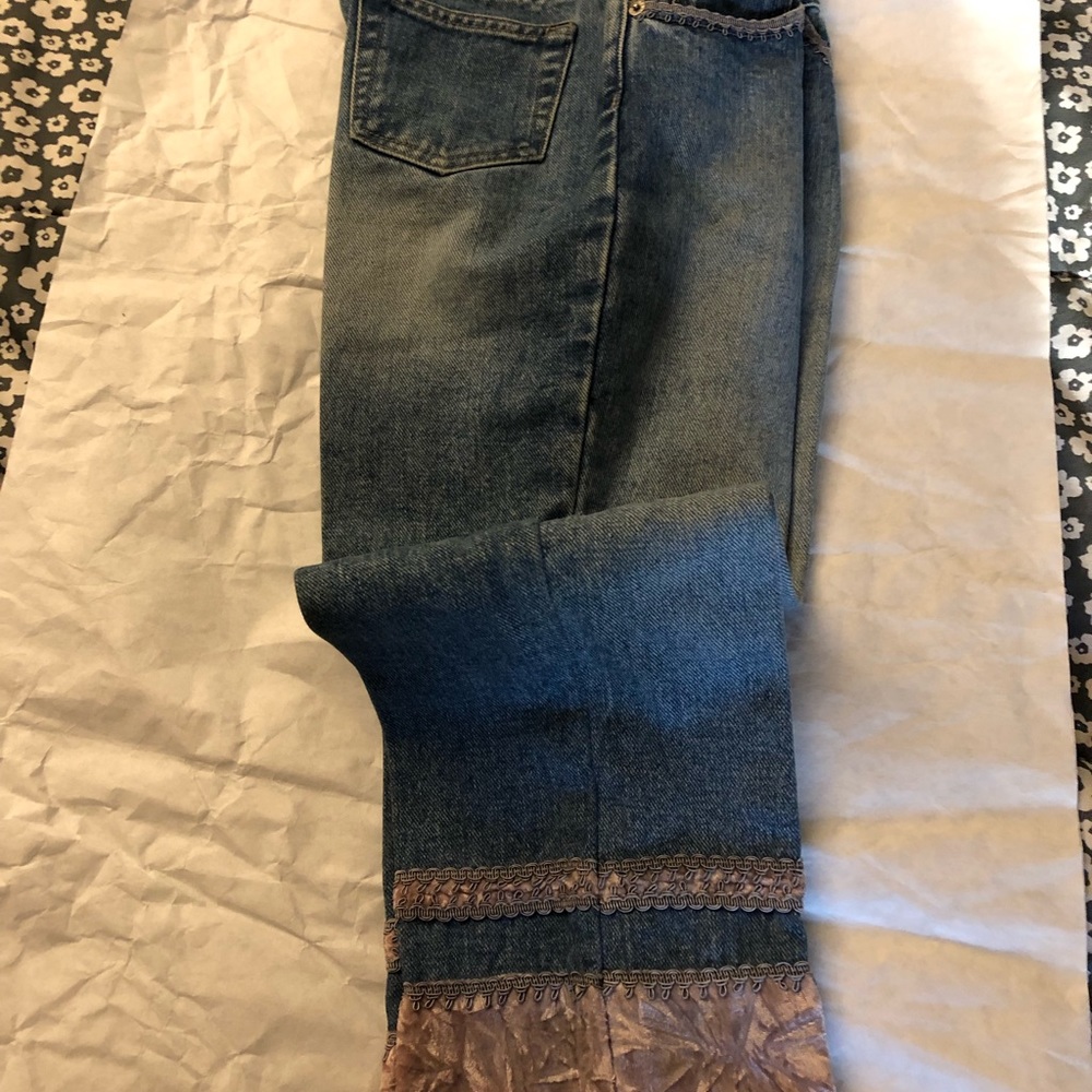 DKNY crop jeans.